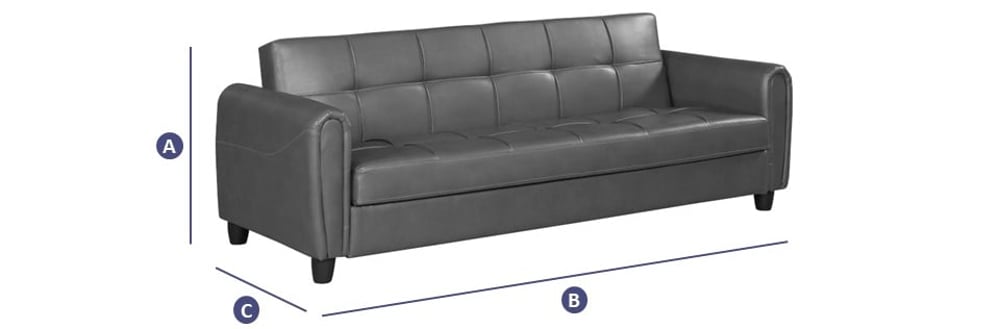 Zinc 3 Seater Sofa Bed Sketch